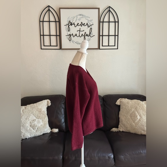 Vintage Crystal Kobe Burgundy Red Full Zip Sweater Size S Retro 100% Wool Winter - Picture 6 of 14